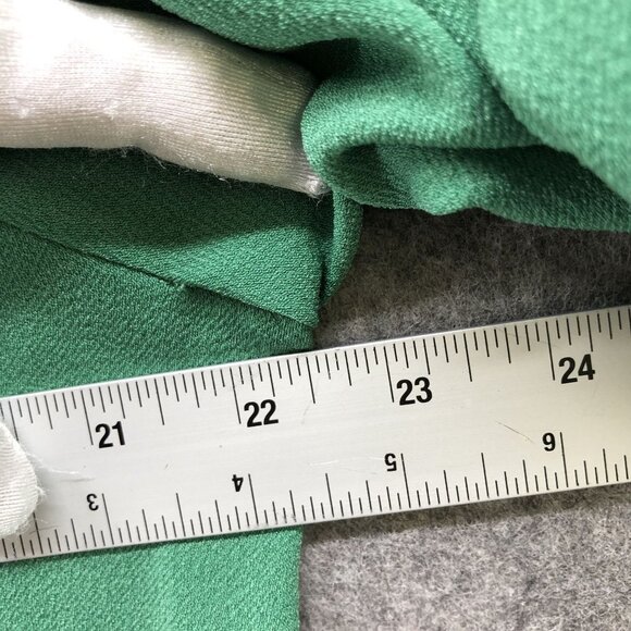 TIBI Savanna Crepe Ruffle Neck Midi Dress Green Womens Size 4 Long Sleeve - Picture 11 of 12